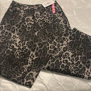 Cider Black and Gray Animal Print Pants